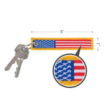 US Flag Patch Keychain