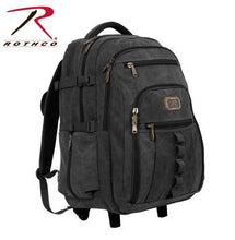 Load image into Gallery viewer, Rolling Canvas Backpack - Black
