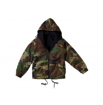 Kids Reversible Camo Jacket With Hood