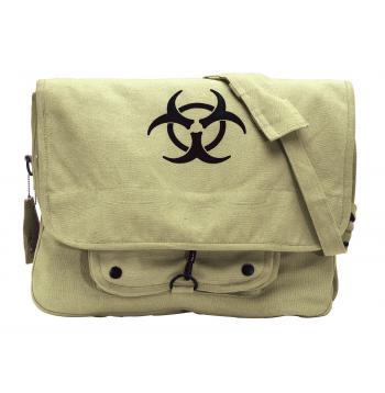 Vintage Canvas Paratrooper Bag w/ Bio-Hazard Symbol
